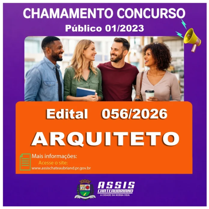 Prefeitura de Assis Chateaubriand convoca aprovados em concurso para o cargo de Arquiteto