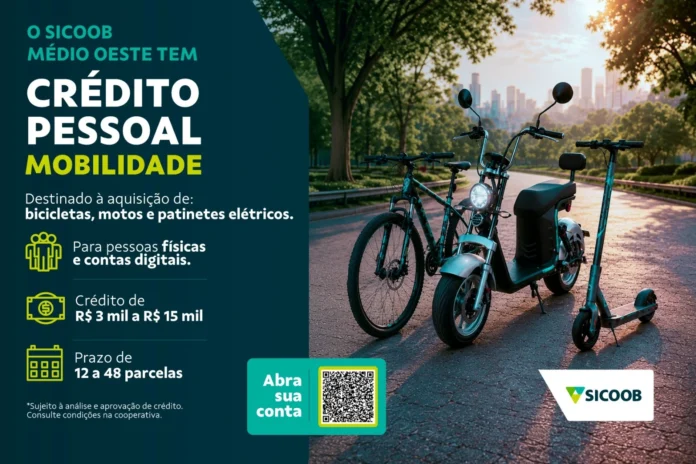 Sicoob Médio Oeste lança Crédito Mobilidade Elétrica com taxas a partir de 2,39%