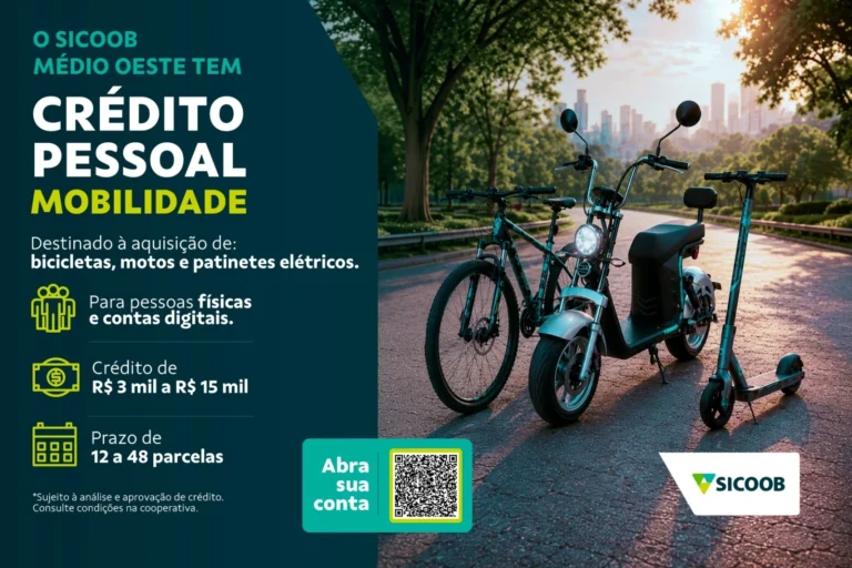 Sicoob Médio Oeste lança Crédito Mobilidade Elétrica com taxas a partir de 2,39%