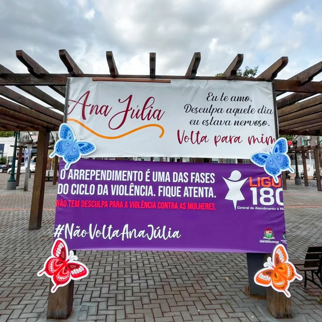 "Volta para mim, Ana Júlia": O mistério das faixas no centro de Assis Chateaubriand e um alerta sobre violência contra a mulher