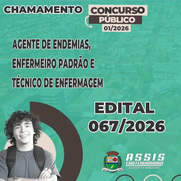 3ª Convocação Concurso Publico Assis Chateaubriand Edital 067 2026