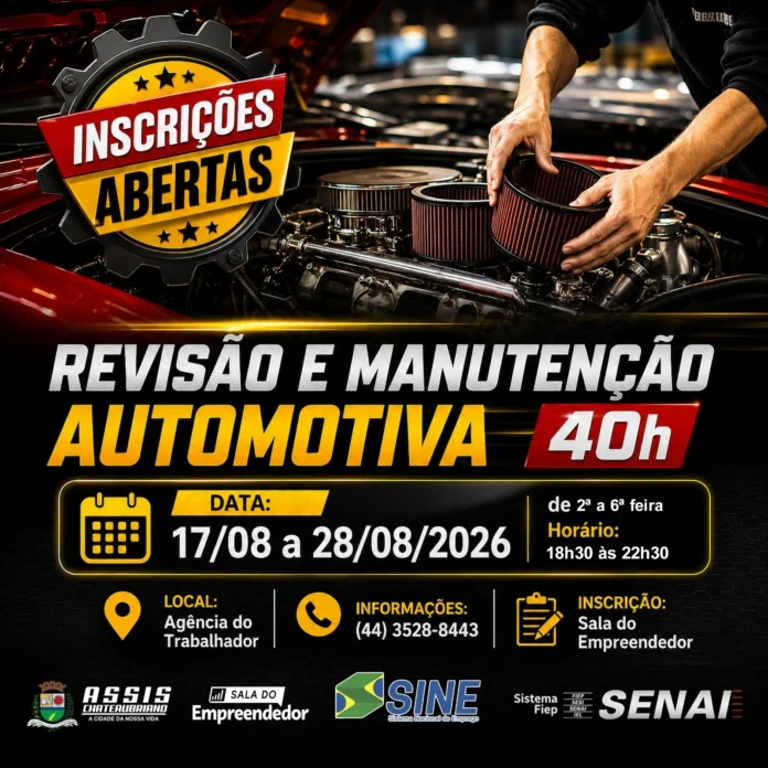 curso gratuito manutenção automotiva SENAI Assis Chateaubriand