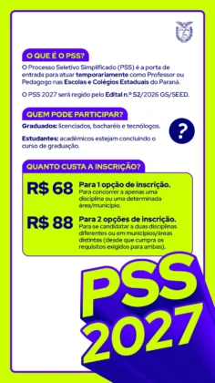 inscri&ccedil;&otilde;es para o PSS 2027