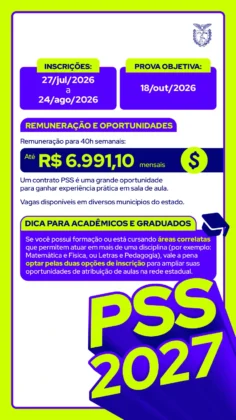 inscri&ccedil;&otilde;es para o PSS 2027