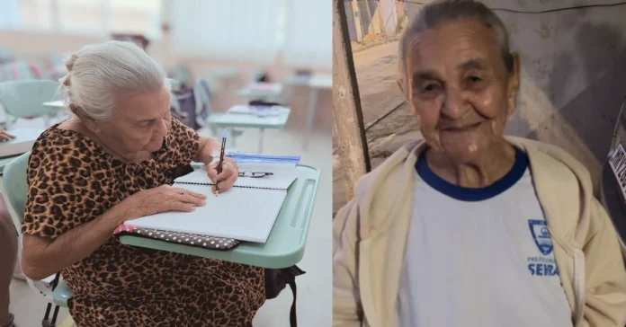 Idosa de 96 anos volta à escola