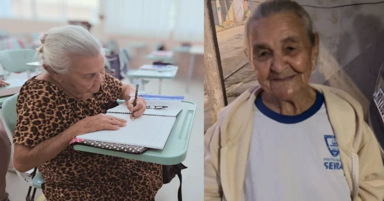 Idosa de 96 anos volta à escola